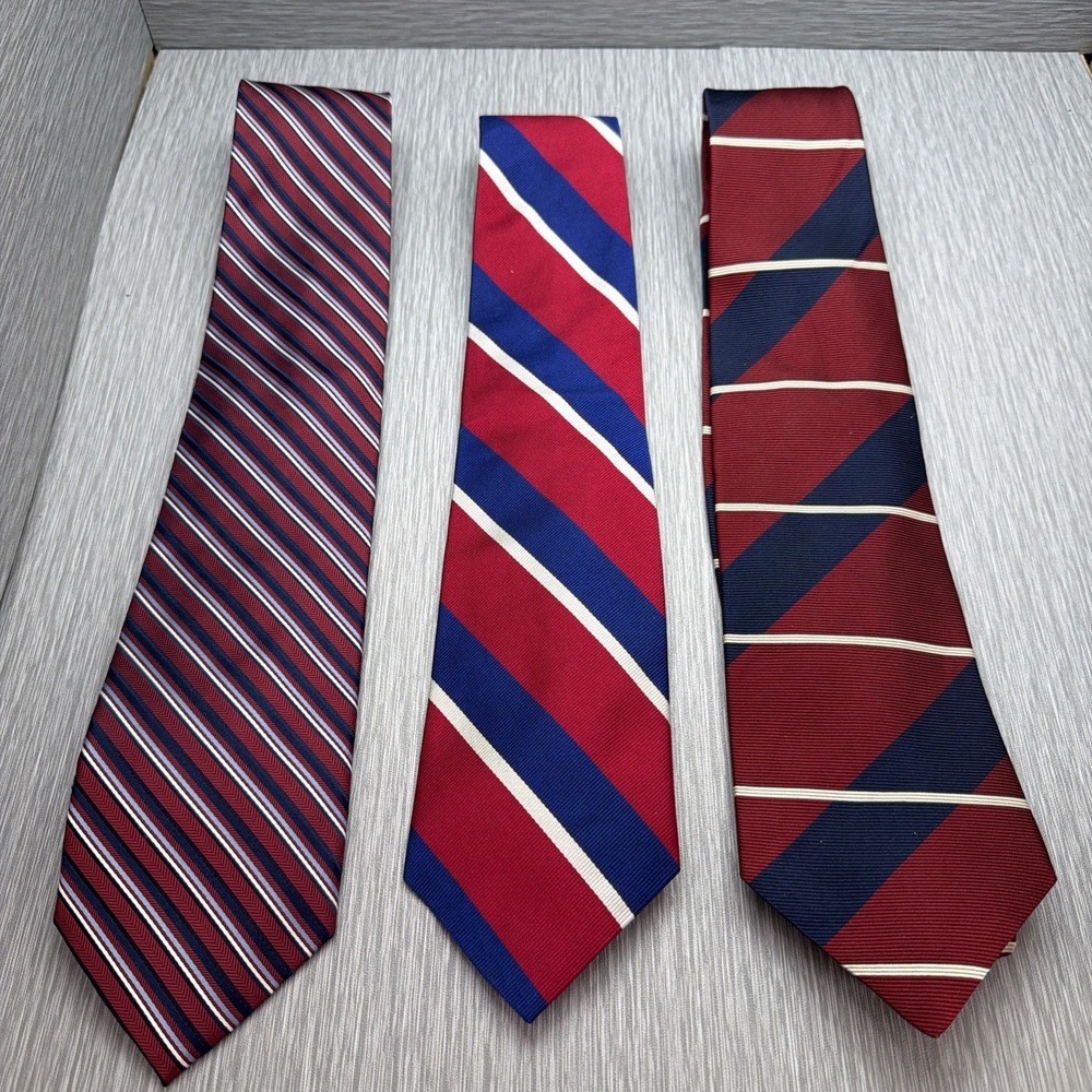 Designer Silk Tie Lot of 3 Nautica Lauren Ralph Lauren The Men's Store Striped